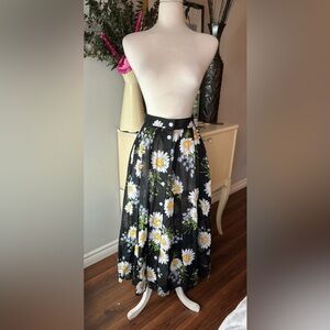 Liz Sport 100% Cotton Daisy Floral Skirt - Cottagecore Midi - Size 12